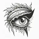 eye crying lightning bolt tattoo design idea