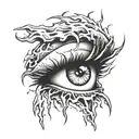eye crying lightning bolt tattoo design idea