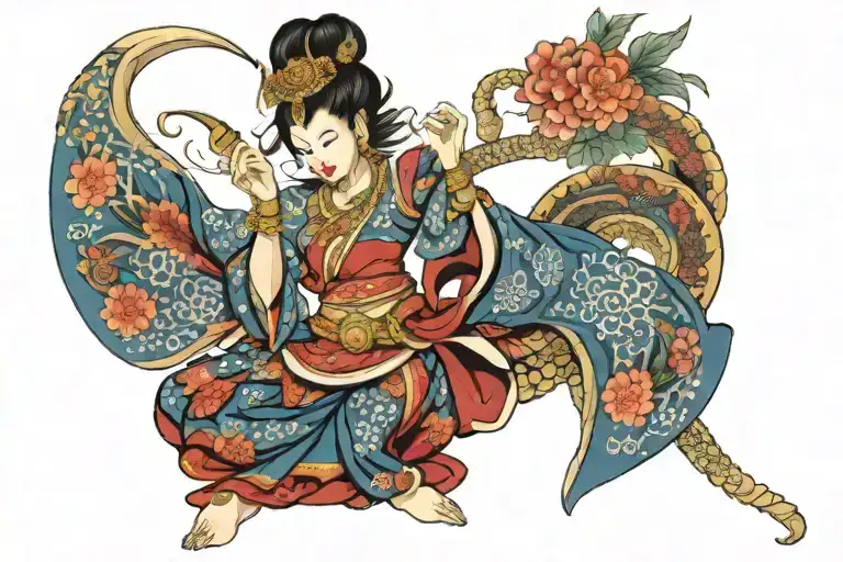 apsara dancer tattoo design idea