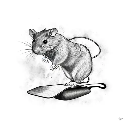 rat on skateboard tattoo design idea