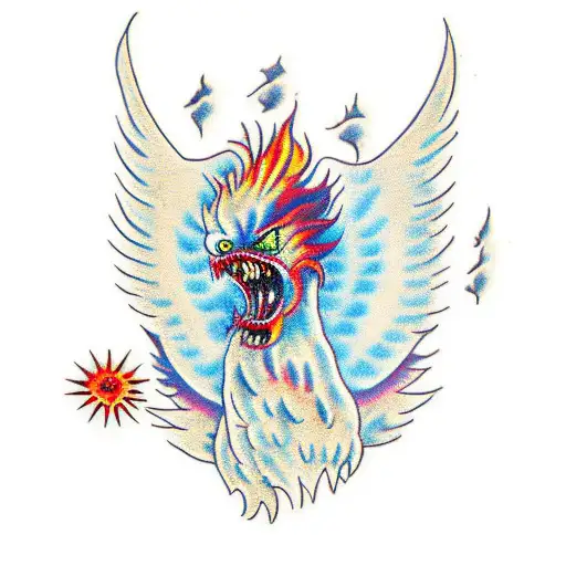 zombie phoenix tattoo design idea