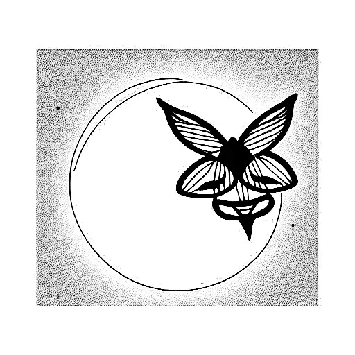 Moon and moth tattoo design idea