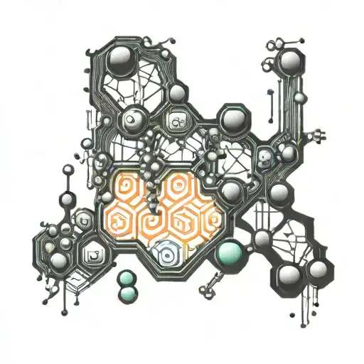 lsd chemical structure with trippy scenery tattoo tattoo design idea