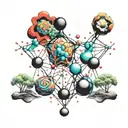 lsd chemical structure with trippy scenery tattoo tattoo design idea