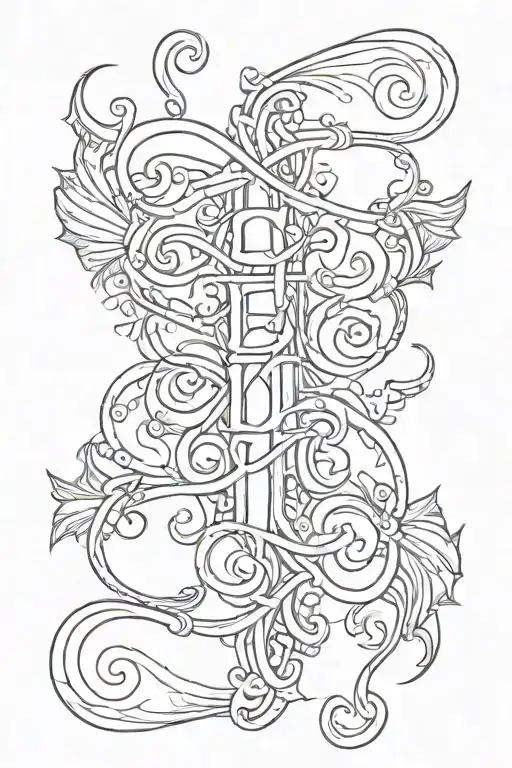 Word "Gemini" written in an outline style tattoo tattoo design idea