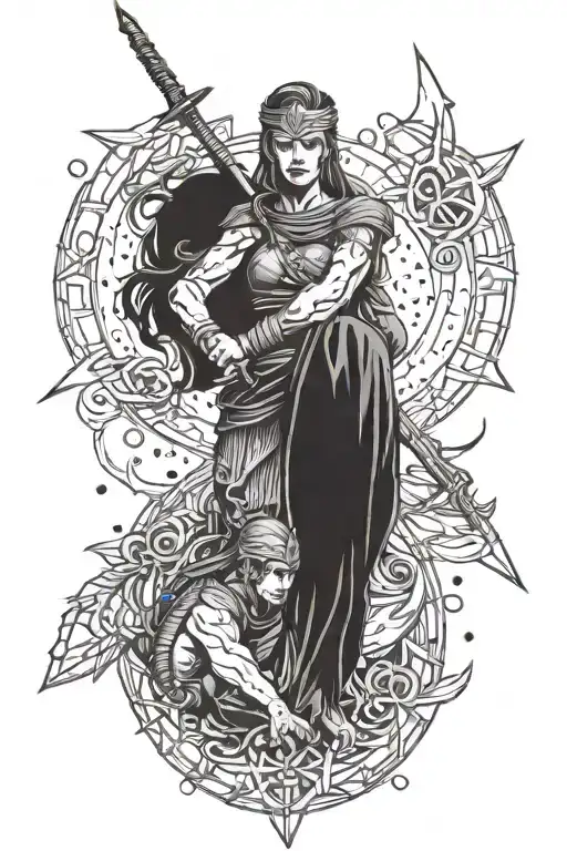 single mother fighted against the world like a warrior to raise three sons as a warriers to raise.. tattoo design idea