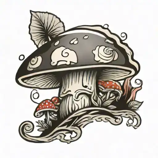 mushroom meal tattoo design idea