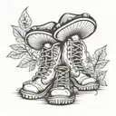 mushroom boots tattoo design idea