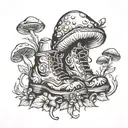 mushroom boots tattoo design idea