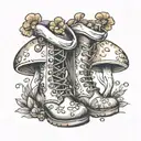 mushroom boots tattoo design idea