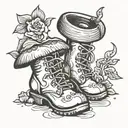 mushroom boots tattoo design idea