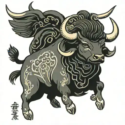 taurus sign tattoo design idea