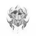 power, strength, courage  tattoo design idea