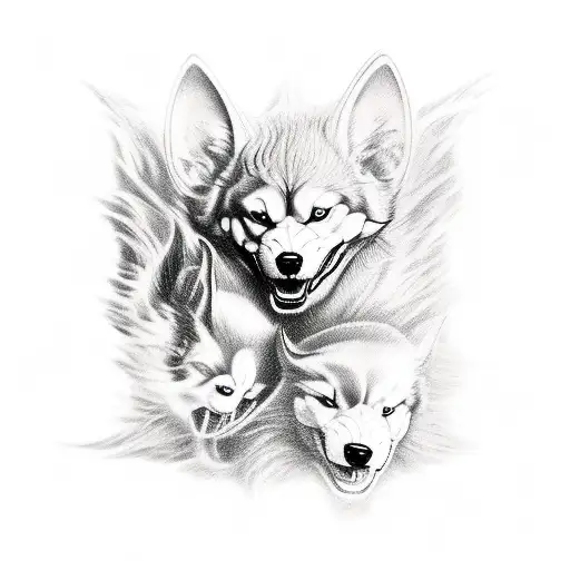 Ades with Cerberus in hell tattoo design idea