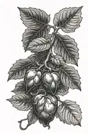 A coffee plant growing from an oak acorn, symbolizing growth and strength tattoo design idea