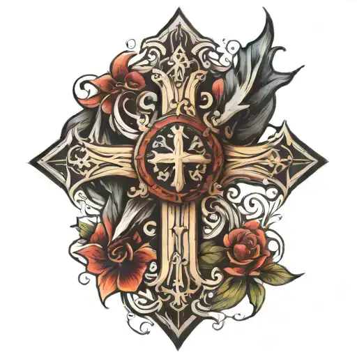 cross with pointy ends tattoo design idea