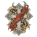 cross with pointy ends tattoo design idea