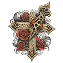 cross with pointy ends tattoo design idea