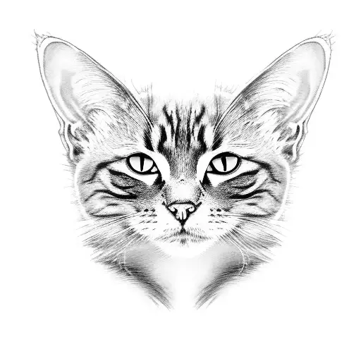 black cat with three heads tattoo design idea