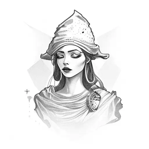 baroque woman  tattoo design idea