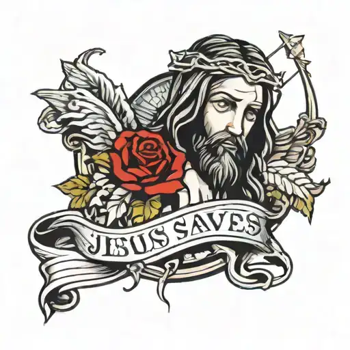 Jesus saves tattoo design idea