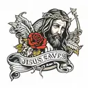 Jesus saves tattoo design idea