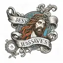 Jesus saves tattoo design idea