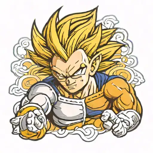 vegeta dragon ball z tattoo design idea