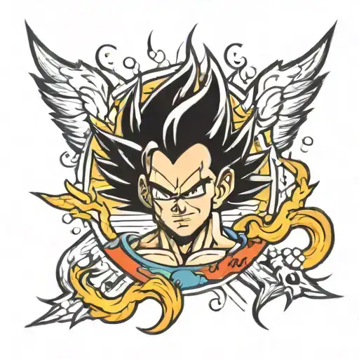 vegeta dragon ball z tattoo design idea