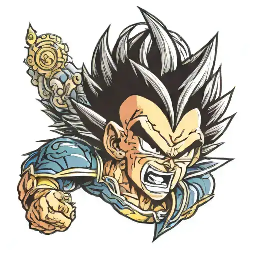 vegeta dragon ball z tattoo design idea