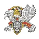 eagle and lion Veteran Firefighter  tattoo design idea