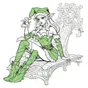 sexy elf tattoo design idea