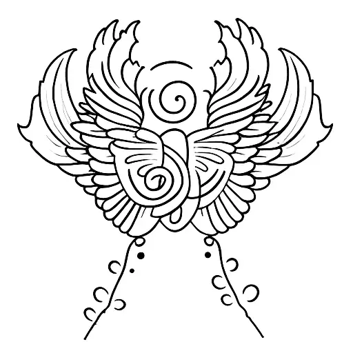 Angel wings with baby feet tattoo design idea