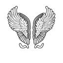 Angel wings with baby feet tattoo design idea