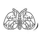 Angel wings with baby feet tattoo design idea