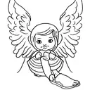 Angel wings with baby feet tattoo design idea