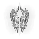 Angel wings with baby feet tattoo design idea
