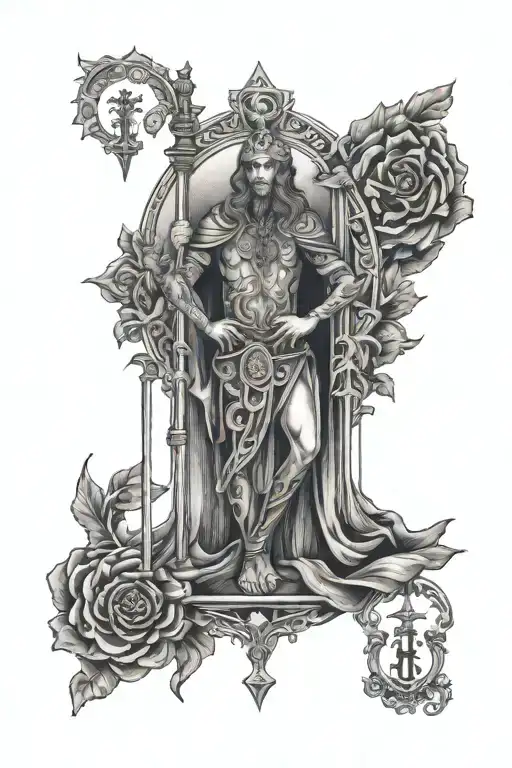 strength tarot card tattoo design idea