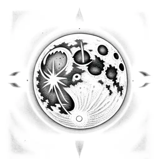 create the phases of the moon with the full moon in the middle, the full moon will be the pupil of the eye of horus tattoo design idea