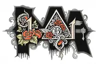 numbers 116 tattoo design idea