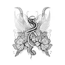snake bursting into butterflies tattoo design idea