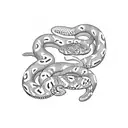 snake bursting into butterflies tattoo design idea