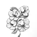 apple blossom tattoo design idea