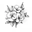 apple blossom tattoo design idea