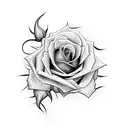 roses, vines, brick wall tattoo design idea