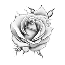 roses, vines, brick wall tattoo design idea