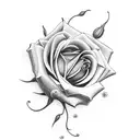 roses on vine covering a brick wall tattoo design idea