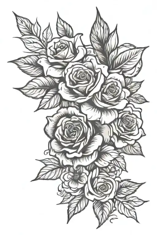 curacao bonaire aruba and roses blooming tattoo design idea