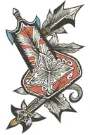 quiver with 6 arrows tattoo design idea