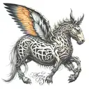 strong back, soft front, wild heart tattoo design idea